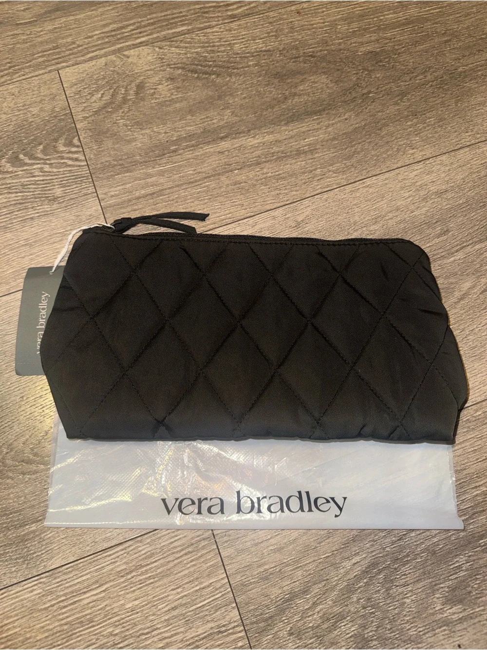 Vera Bradley Black Quilted Cosmetic Pouch